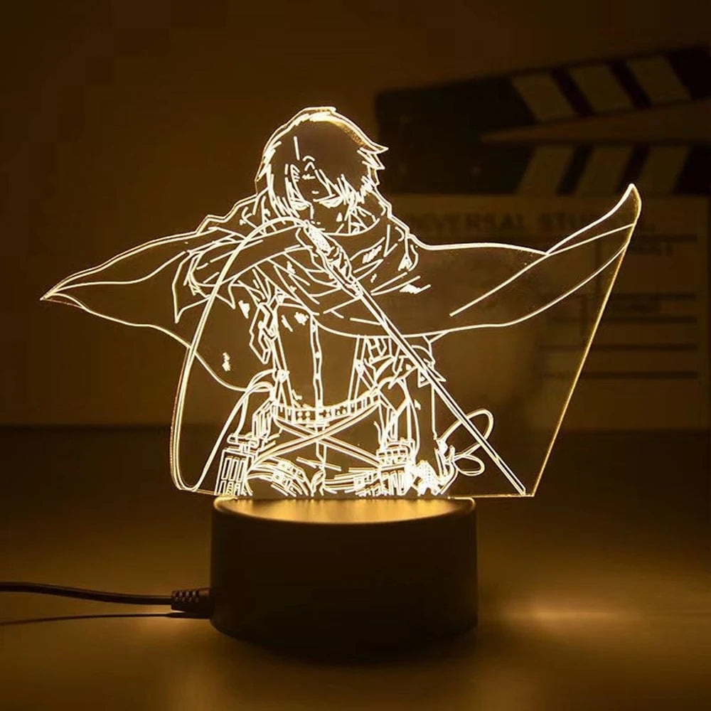 Anime Attack on Titan 3D Gamer Lamp LED Night Light 7/16 colors Remote Control Home Bedroom Figures Lamps Decorative Night gifts