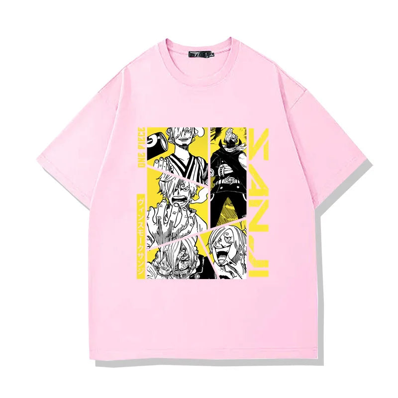 Japanese Anime&Manga T-Shirt Mens SANJI Classic Graphic T Shirts for Women Men Clothing Cotton Short Sleeve Casual Loose  Tops