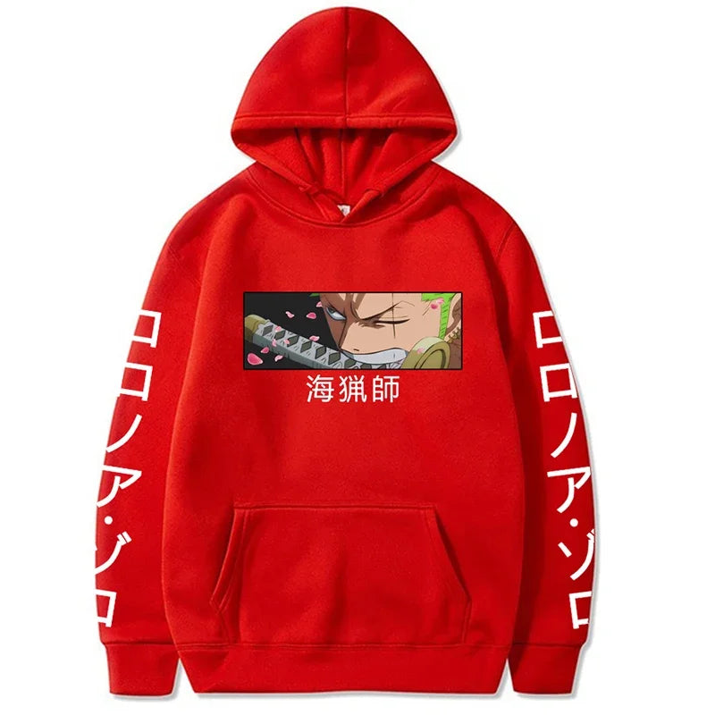 Anime hoodie Roronoa Zoro Cosplay casual loose jumper Harajuku Cosplay costume Warm autumn and winter streets