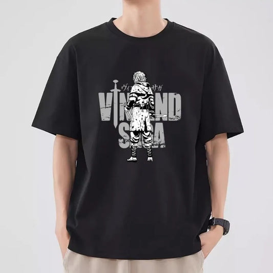 Bilibili Vinland Saga T Shirt Women Couple Combination Clothes Short Sleeve Collar Fashion T-shirt Man Cotton