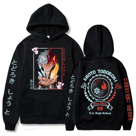 Anime My Hero Academia Todoroki Shoto Cool Hoodies Sweatshirts Women UA High School Harajuku Aesthetic Y2k Winter Warm Hoodies