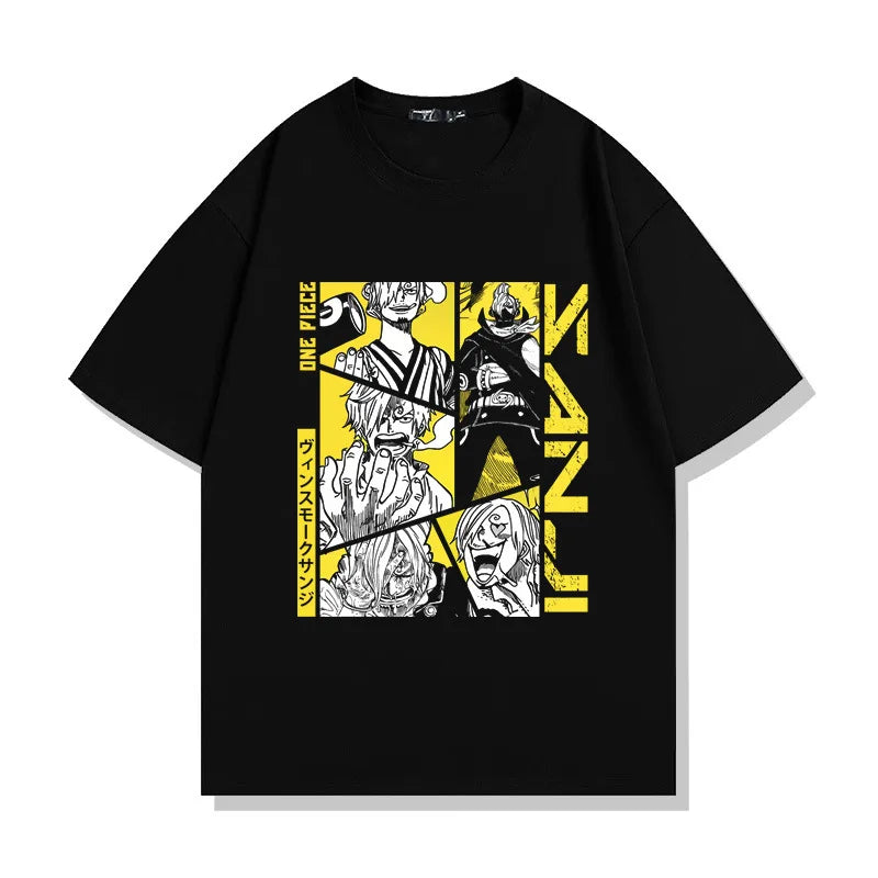 Japanese Anime&Manga T-Shirt Mens SANJI Classic Graphic T Shirts for Women Men Clothing Cotton Short Sleeve Casual Loose  Tops