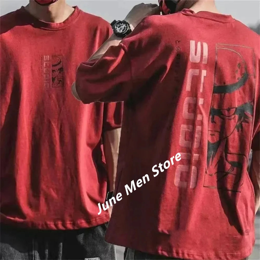 (Uniqlo)Japanes One Piece Cotton Luffy Tshirt Top Men Cotton T Shirt Summer Women Men Cotton Oversized Tshirt For Men Clothes