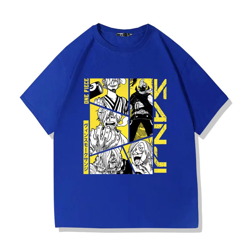 Japanese Anime&Manga T-Shirt Mens SANJI Classic Graphic T Shirts for Women Men Clothing Cotton Short Sleeve Casual Loose  Tops
