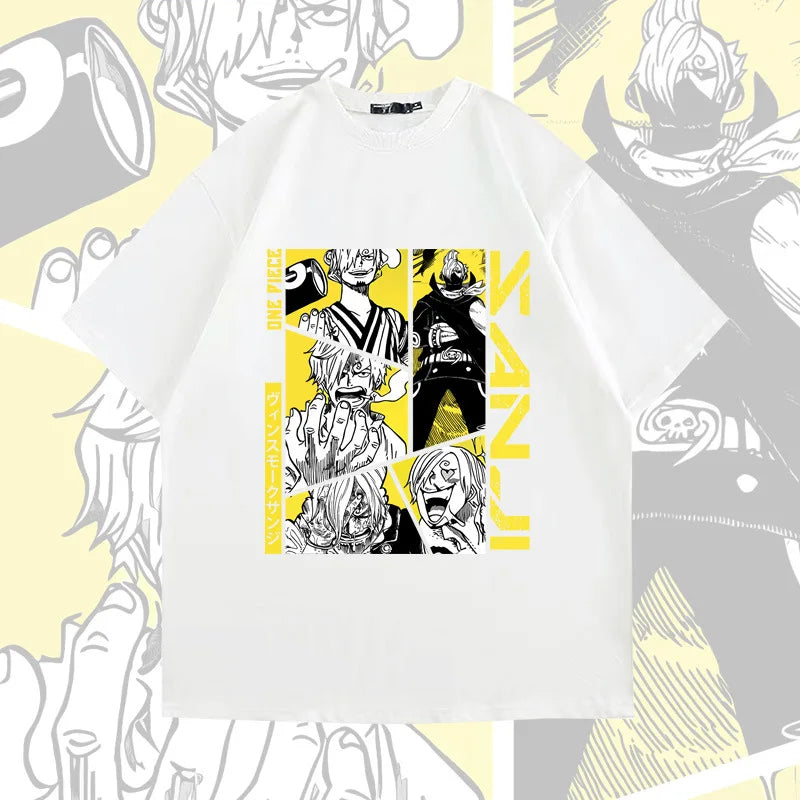 Japanese Anime&Manga T-Shirt Mens SANJI Classic Graphic T Shirts for Women Men Clothing Cotton Short Sleeve Casual Loose  Tops