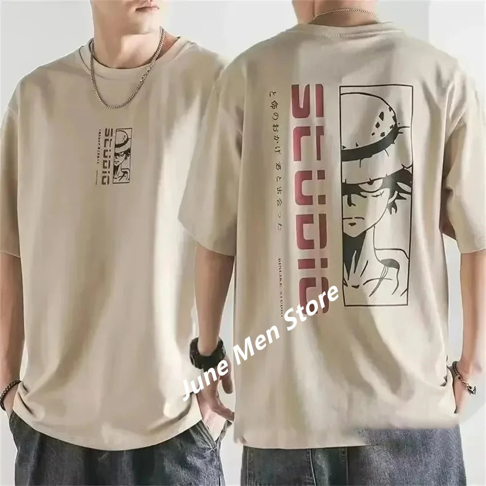 (Uniqlo)Japanes One Piece Cotton Luffy Tshirt Top Men Cotton T Shirt Summer Women Men Cotton Oversized Tshirt For Men Clothes