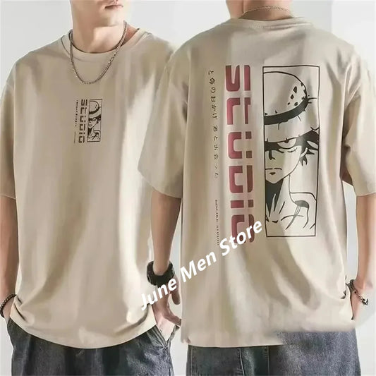 (Uniqlo)Japanes One Piece Cotton Luffy Tshirt Top Men Cotton T Shirt Summer Women Men Cotton Oversized Tshirt For Men Clothes