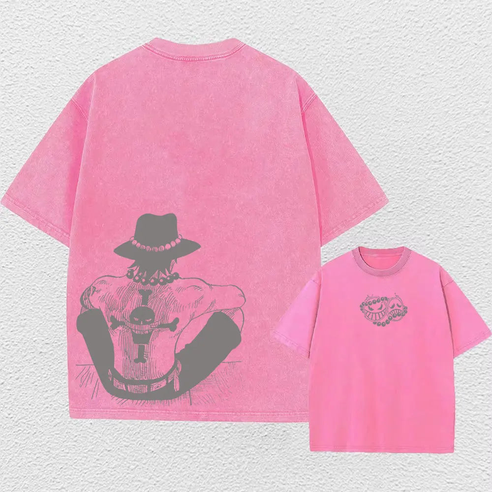 Summer Washed Tshirts Hip Hop Retro Punk Gothic Anime Cotton Vintage T-Shirts Harajuku Casual Women Men Short Sleeve Top Tee