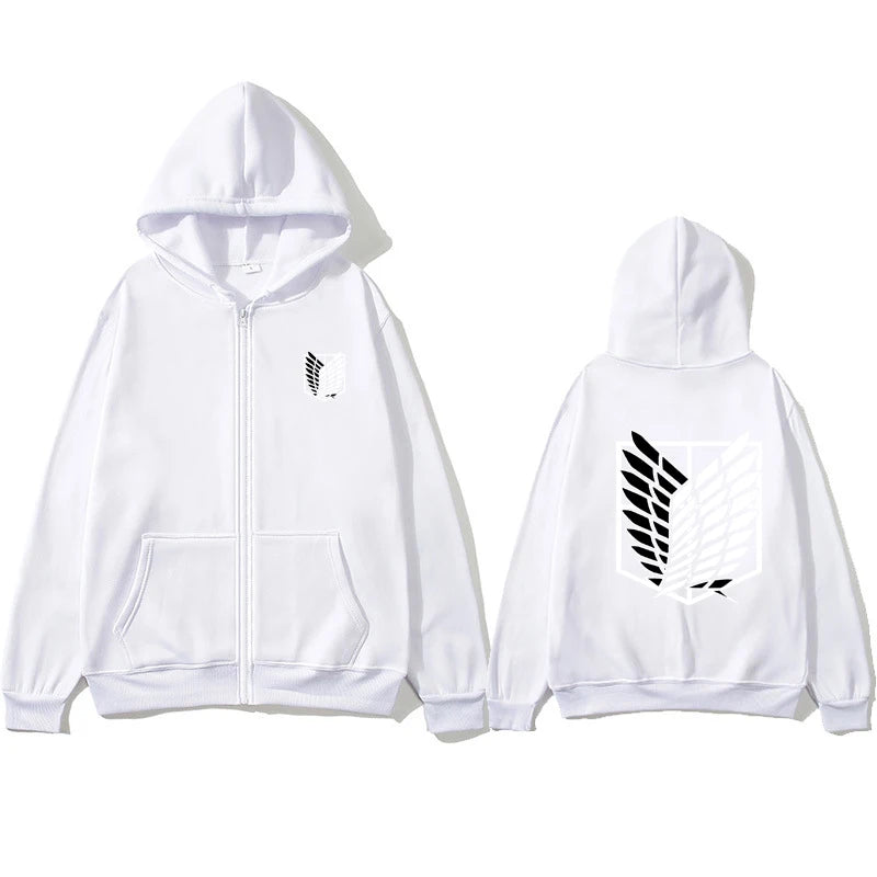 Women's Long Sleeves Japan Anime Attack on Titan Women Zipper Hoodies Autumn Pullover Sweats Zipper Hoodie Fashion Sweatshirts