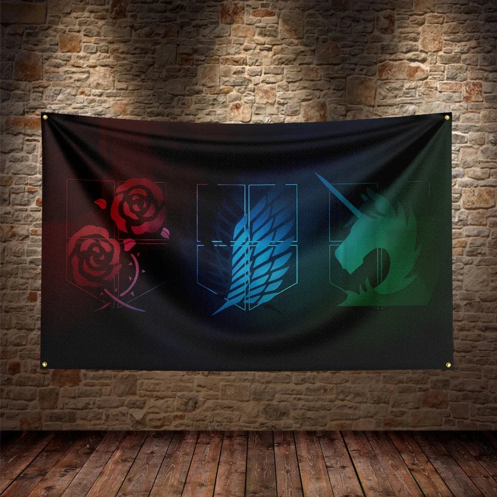 3X5 FT Attack on titan Flag Polyester Printed Other  Banner For Decor