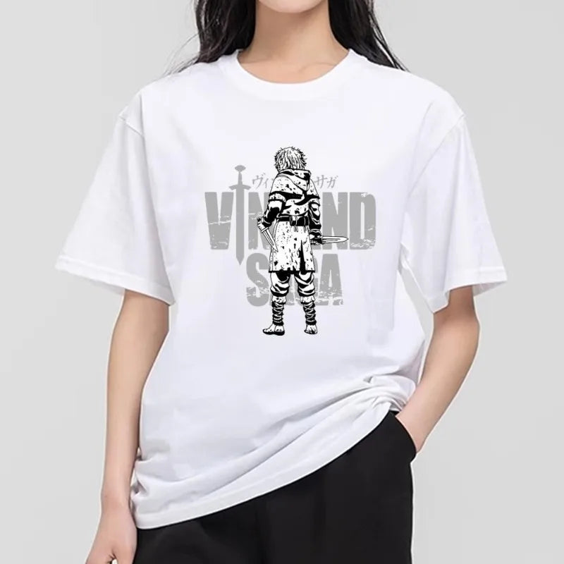 Bilibili Vinland Saga T Shirt Women Couple Combination Clothes Short Sleeve Collar Fashion T-shirt Man Cotton
