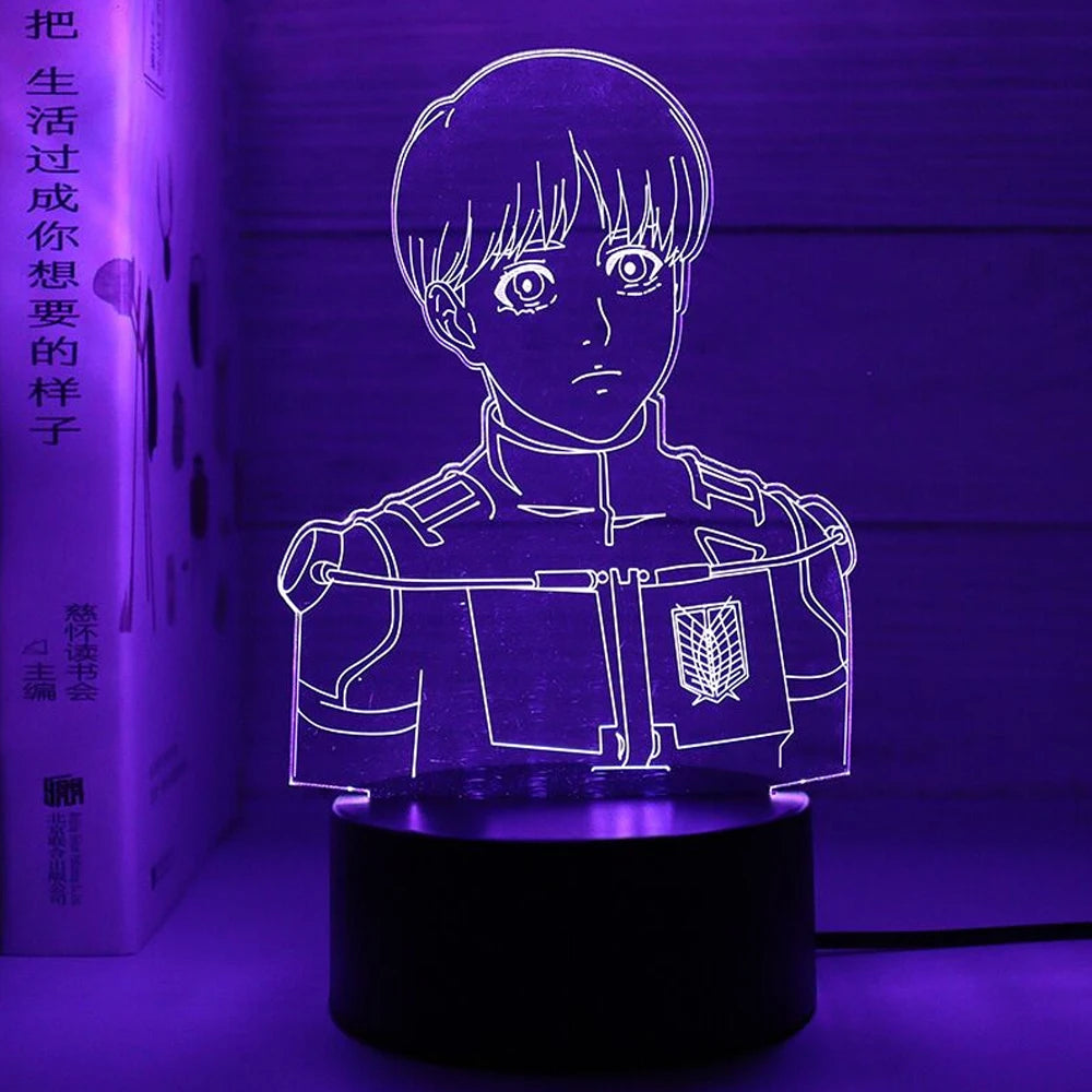 Anime Attack on Titan 3D Gamer Lamp LED Night Light 7/16 colors Remote Control Home Bedroom Figures Lamps Decorative Night gifts