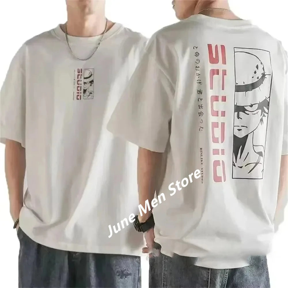 (Uniqlo)Japanes One Piece Cotton Luffy Tshirt Top Men Cotton T Shirt Summer Women Men Cotton Oversized Tshirt For Men Clothes