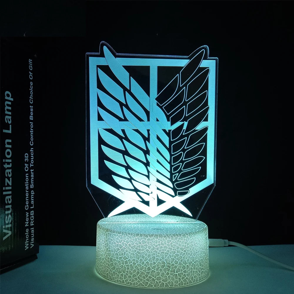 Anime Attack on Titan 3D Gamer Lamp LED Night Light 7/16 colors Remote Control Home Bedroom Figures Lamps Decorative Night gifts