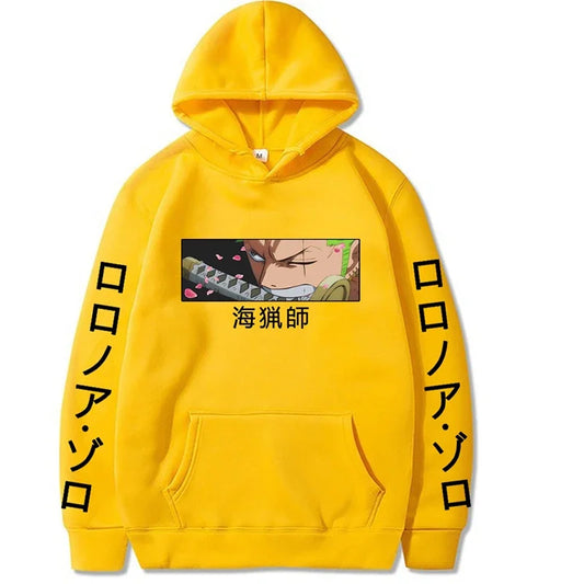 Anime hoodie Roronoa Zoro Cosplay casual loose jumper Harajuku Cosplay costume Warm autumn and winter streets
