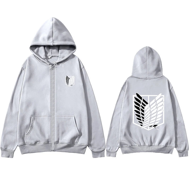 Women's Long Sleeves Japan Anime Attack on Titan Women Zipper Hoodies Autumn Pullover Sweats Zipper Hoodie Fashion Sweatshirts