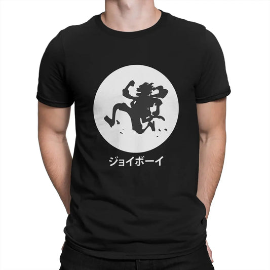 Men T-Shirt Moon Vintage Tees Short Sleeve ONE PIECE Luffy Gear 5 Nika T Shirts Round Collar Tops Adult