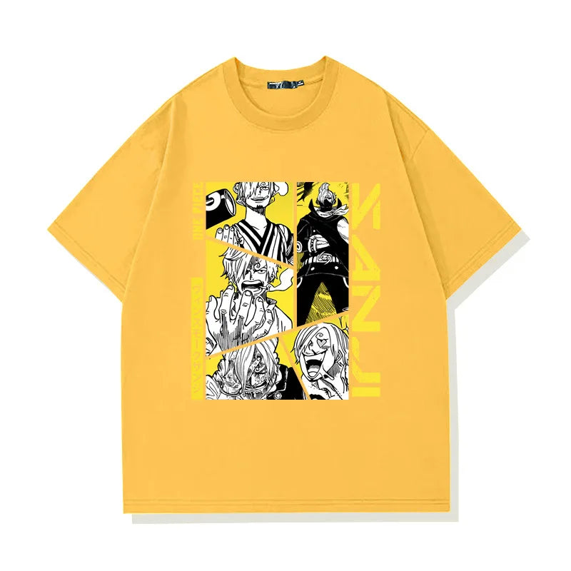Japanese Anime&Manga T-Shirt Mens SANJI Classic Graphic T Shirts for Women Men Clothing Cotton Short Sleeve Casual Loose  Tops