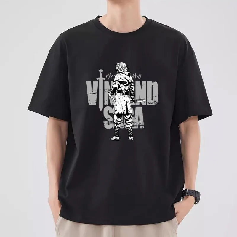 Bilibili Vinland Saga T Shirt Women Couple Combination Clothes Short Sleeve Collar Fashion T-shirt Man Cotton