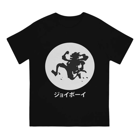 Men T-Shirt Moon Vintage Tees Short Sleeve ONE PIECE Luffy Gear 5 Nika T Shirts Round Collar Tops Adult