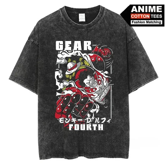 GEAR 5 NIKA Luffy T Shirt Anime ONE PIECE Graphic T-shirt Unisex Streetwear Cotton Vintage Oversized Casual Short Sleeve Tees