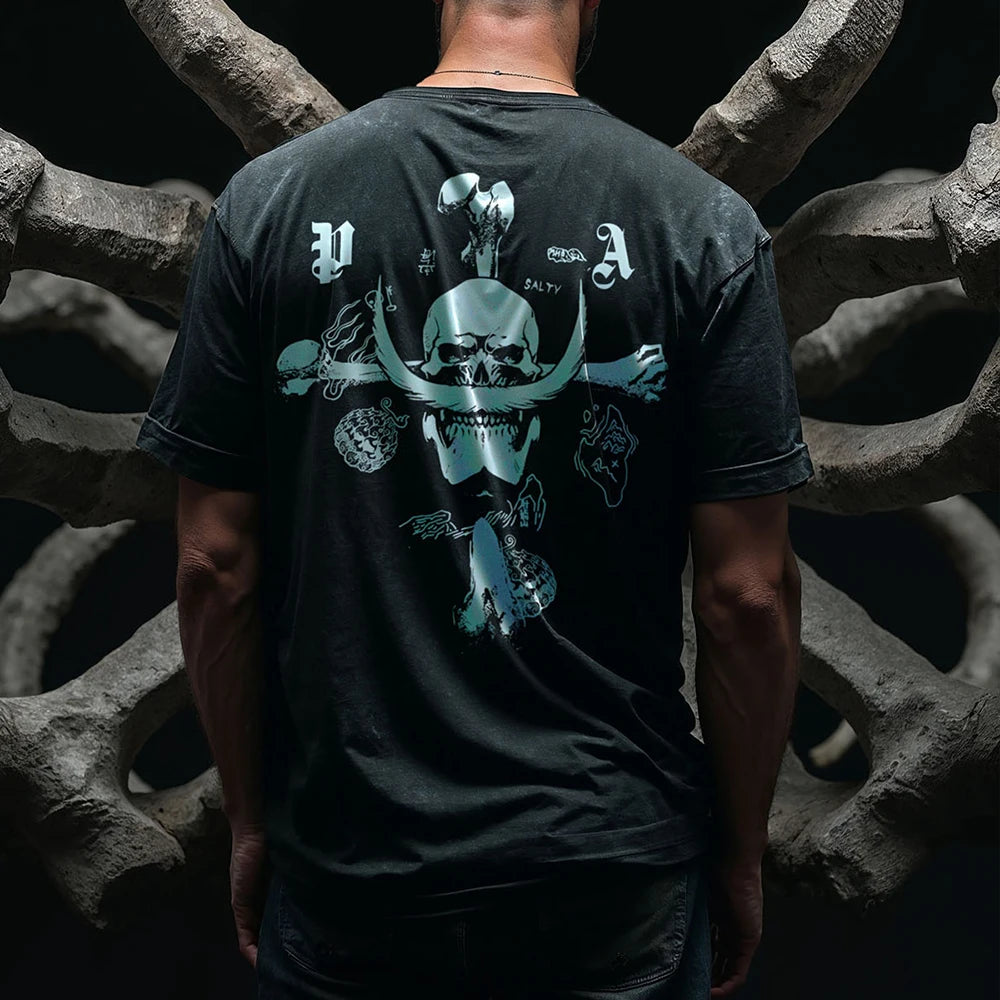 2025 Anime One Piece Luffy Washed T Shirt Men Printed Cotton T-Shirt Short Sleeve Tees Oversized Tops Fashion Streetwear Unisex