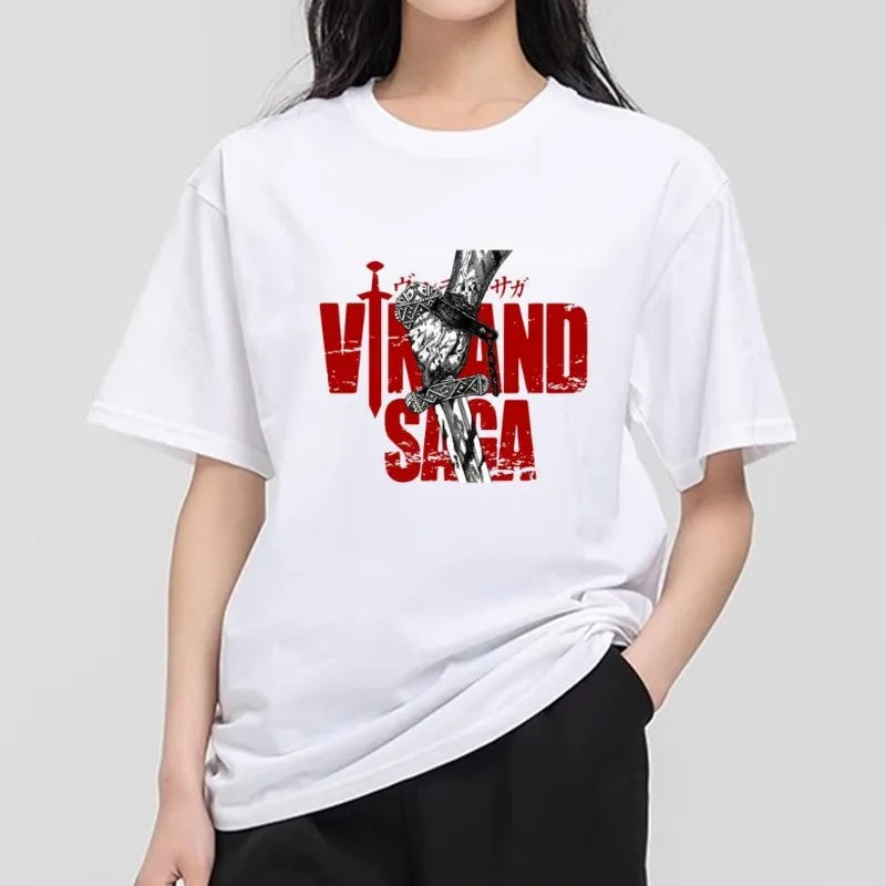 Bilibili Vinland Saga T Shirt Women Couple Combination Clothes Short Sleeve Collar Fashion T-shirt Man Cotton