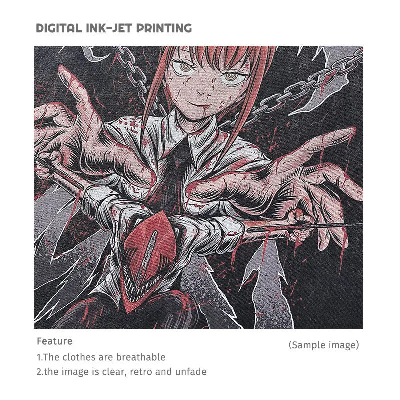 Anime Bleach T-Shirt Oversized Vintage Washed Zaraki Kenpachi T-Shirts Retro Harajuku Ichigo Rukia Tops Tees Man 100% Cotton