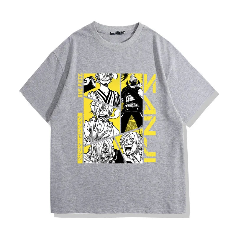 Japanese Anime&Manga T-Shirt Mens SANJI Classic Graphic T Shirts for Women Men Clothing Cotton Short Sleeve Casual Loose  Tops